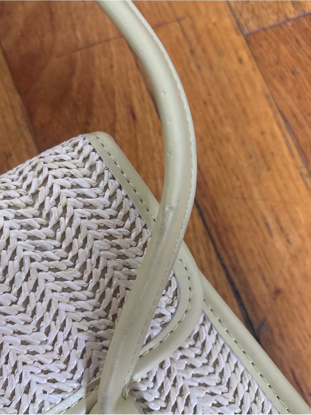Cream & Yellow Woven Handbag - Picture 6 of 7